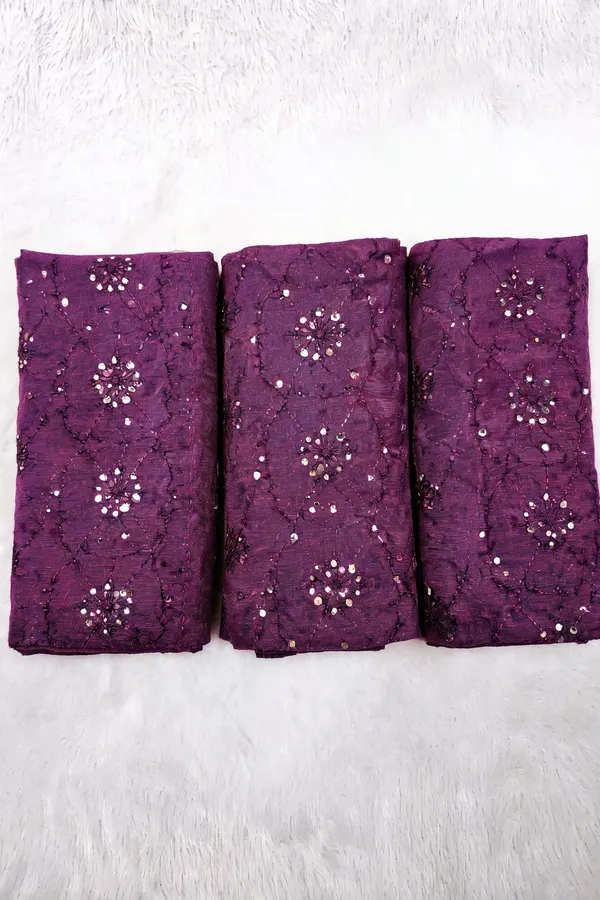 Wine_Floral_Plain_Hakoba_Fabric