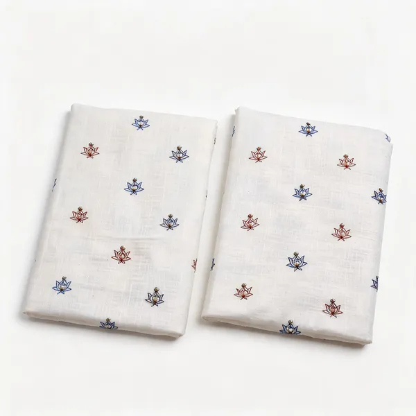 Multi_Thread_Beads_Butti_Embroidery_On_Dyeable_Kora_Cotton_Fabric