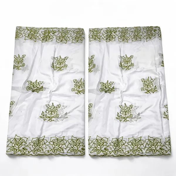 Green_Floral_2_Side_Border_Pure_Mul_Cotton_Dupatta_Fabric