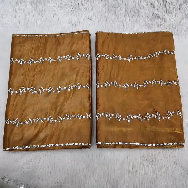 Rust_Beads_Embroidery_On_Space_Silk_Fendy_Fabric