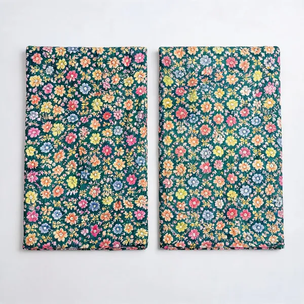 Dark_Sea_Green_Floral_Position_Print_On_Chinon_Fabric
