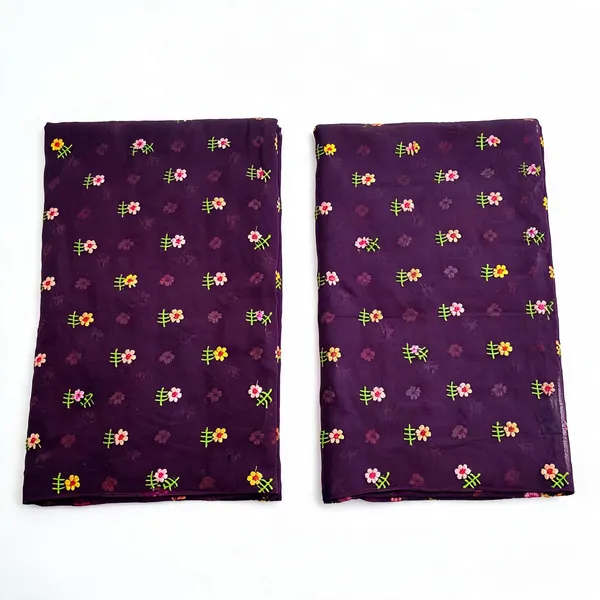 Wine_Multi_Color_Thread_Embroidery_On_Mul_Chanderi_Fabric