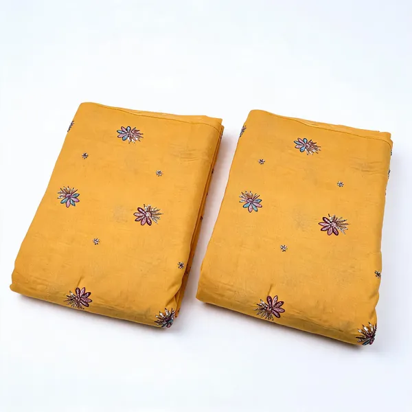Mustard_Yellow_Beads_Embroidery_On_Kora_Cotton_Fabric