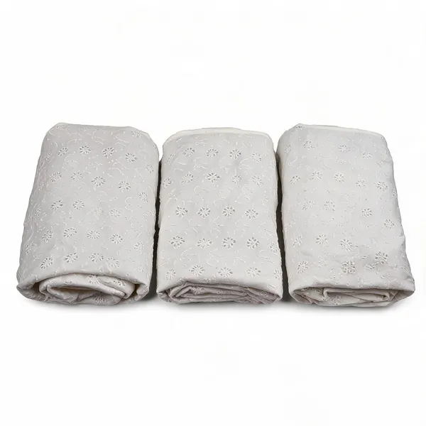 White_Floral_Plain_Hakoba_Fabric