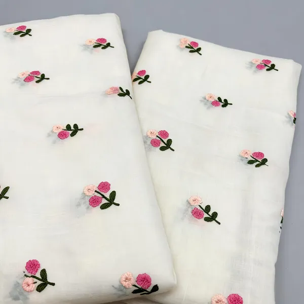 Cream_Multi_Color_Thread_Embroidery_On_Mul_Chanderi_Fabric