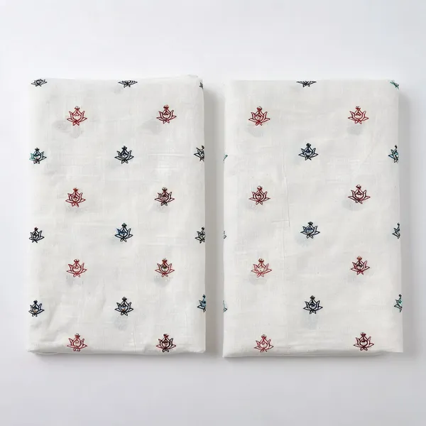 Multi_Thread_Beads_Butti_Embroidery_On_Dyeable_Kora_Cotton_Fabric