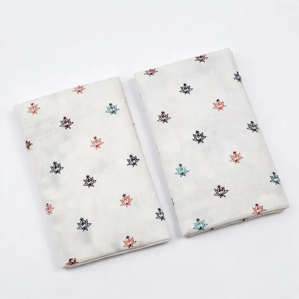 Multi_Thread_Beads_Butti_Embroidery_On_Dyeable_Kora_Cotton_Fabric