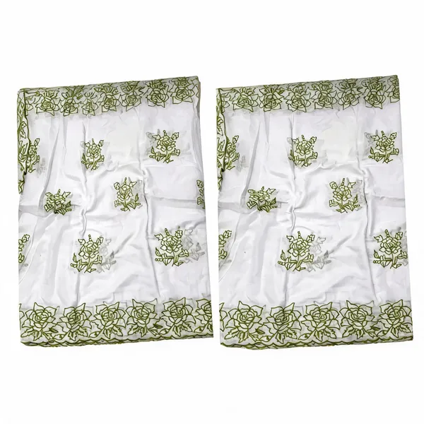Green_Floral_2_Side_Border_Pure_Mul_Cotton_Dupatta_Fabric