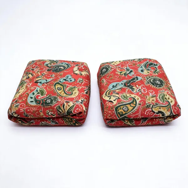 Orange_Carry_Position_Print_With_Embroidery_On_Chinon_Fabric
