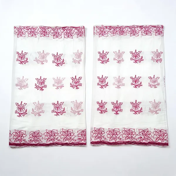 Pink_Floral_2_Side_Border_Pure_Mul_Cotton_Dupatta_Fabric