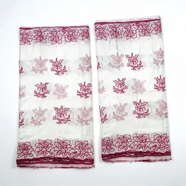 Pink_Floral_2_Side_Border_Pure_Mul_Cotton_Dupatta_Fabric