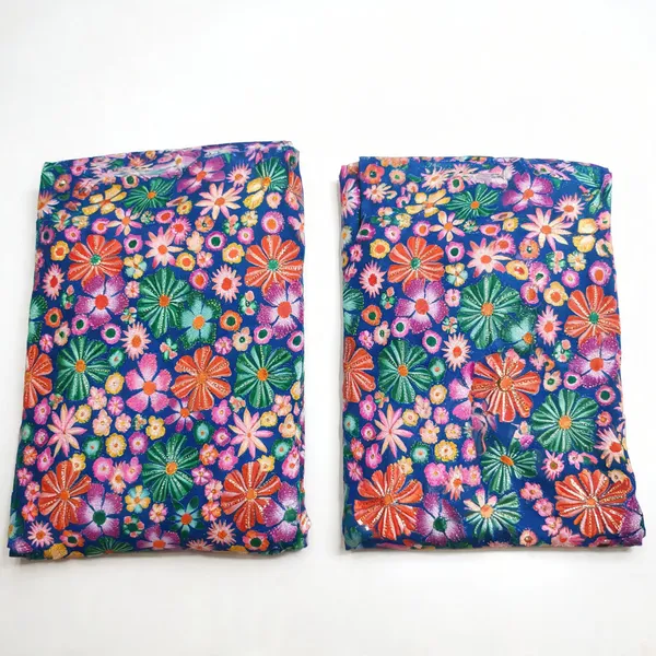 Blue_Floral_Position_Print_With_Embroidery_On_Chinon_Fabric
