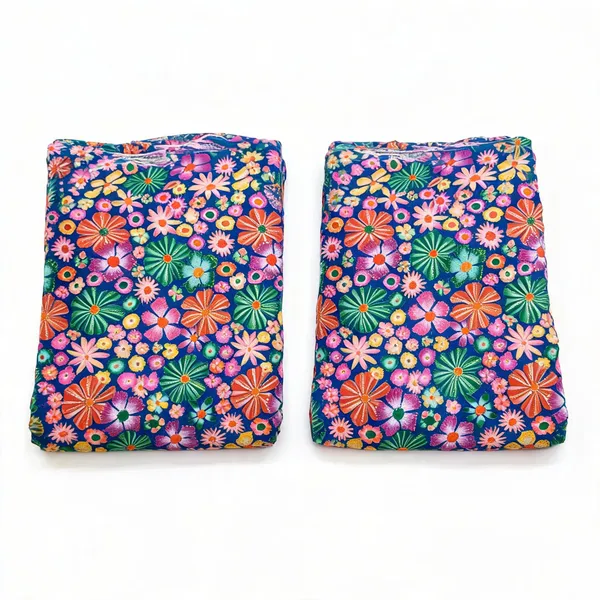 Blue_Floral_Position_Print_With_Embroidery_On_Chinon_Fabric