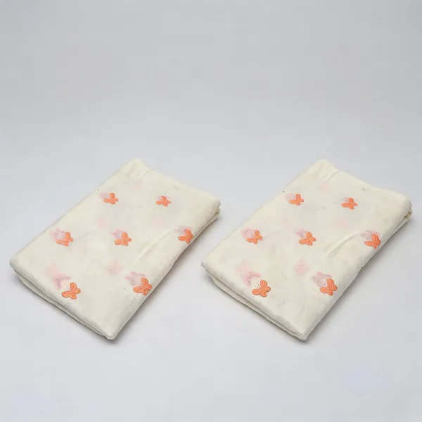 Peach_Butterfly_Threadwork_Embroidery_On_Dyeable_Kora_Mul_Cotton_Fabric