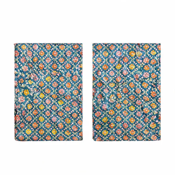 Teal_Blue_Floral_Position_Print_On_Chinon_Fabric