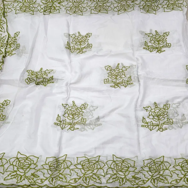 Green_Floral_2_Side_Border_Pure_Mul_Cotton_Dupatta