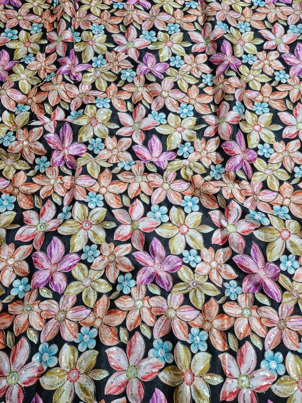 Black_Floral_Position_Print_On_Chinon_Fabric