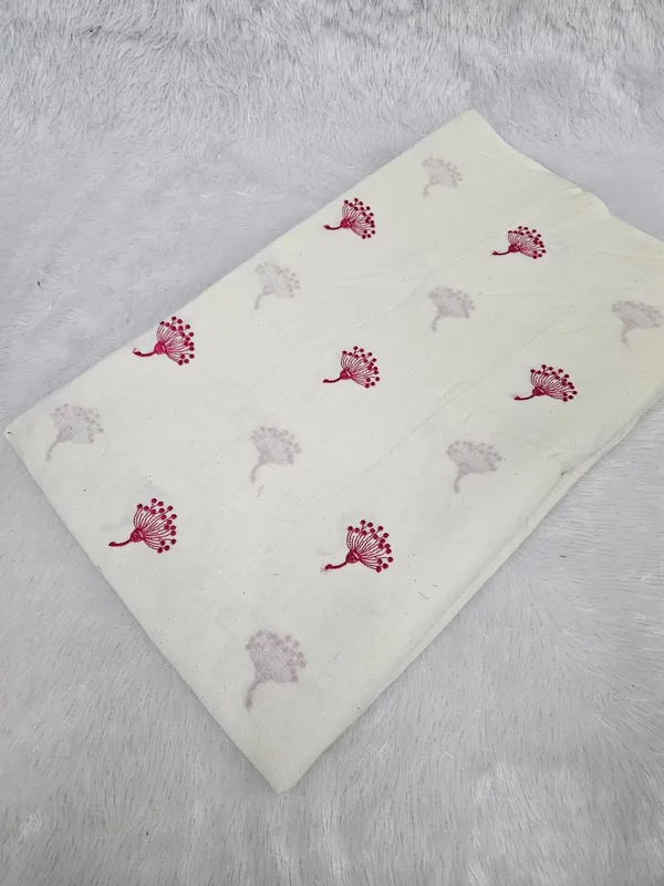 Pink_Thread_Butta_Embroidery_On_Dyeable_Kora_Cotton