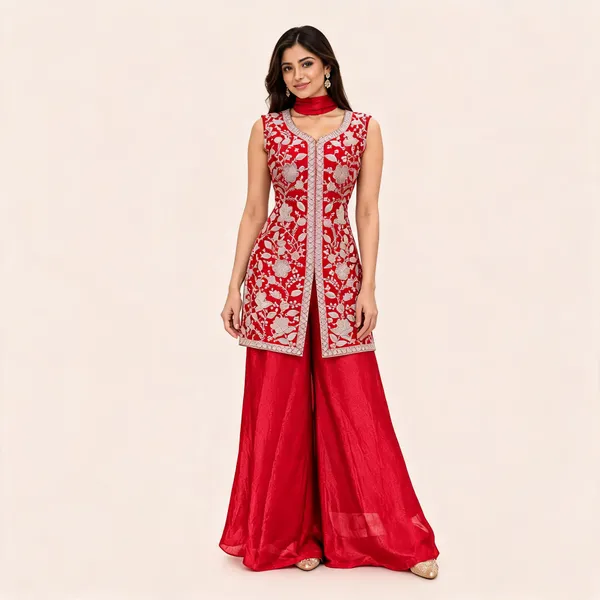 Red_Fendi_Kurta_Sharara_Set_For_Women