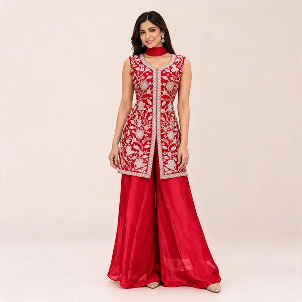 Red_Fendi_Kurta_Sharara_Set_For_Women