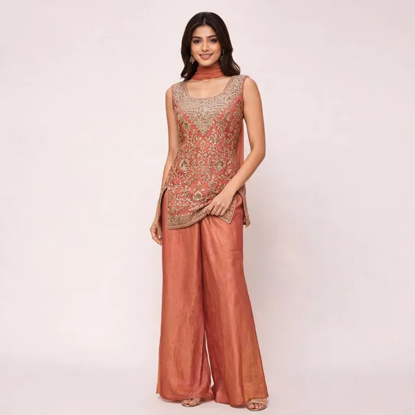 Peach_Fendi_Straight_Suit_Set_For_Women