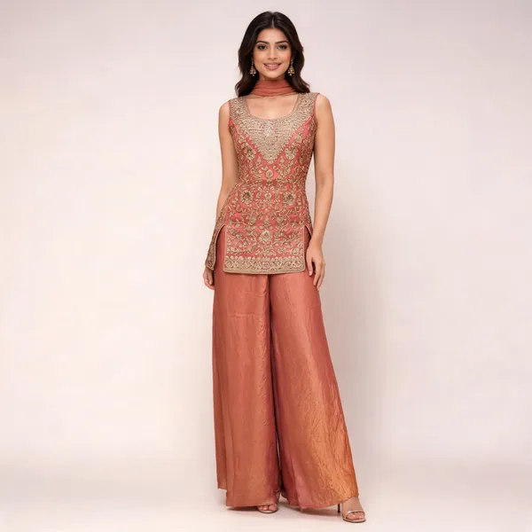 Peach_Fendi_Straight_Suit_Set_For_Women