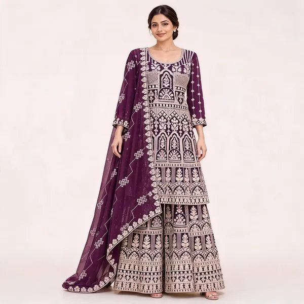 Purple_Georgette_Anarkali_Suit_Set_For_Women