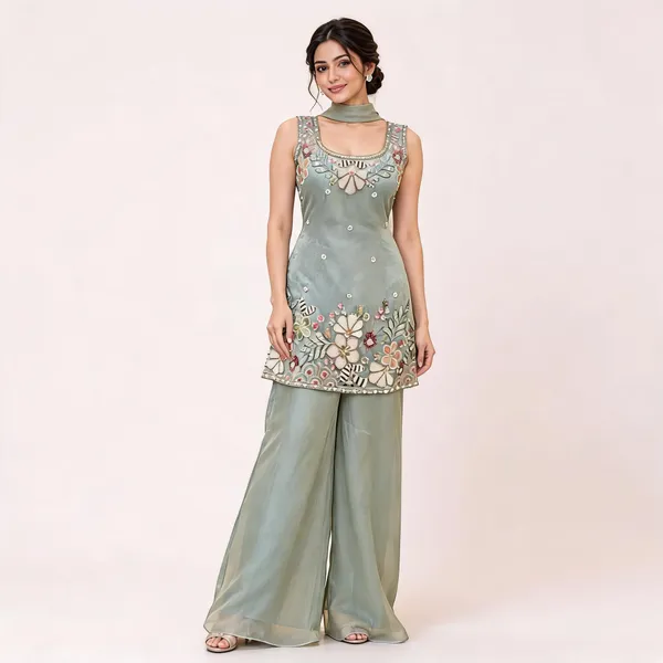Sage_Gabana_Kurta_Set_For_Women