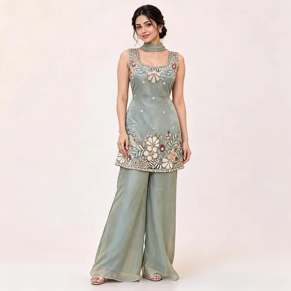 Sage_Gabana_Kurta_Set_For_Women