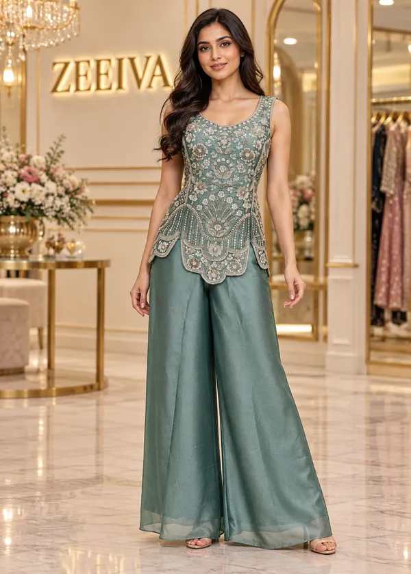 Green_Embroidered_Kurta_Palazzo_Set_for_Women