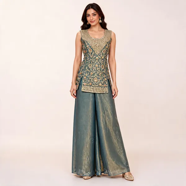 Blue_Fendi_Palazzo_Suit_Set_For_Women
