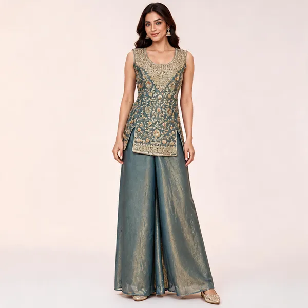 Blue_Fendi_Palazzo_Suit_Set_For_Women