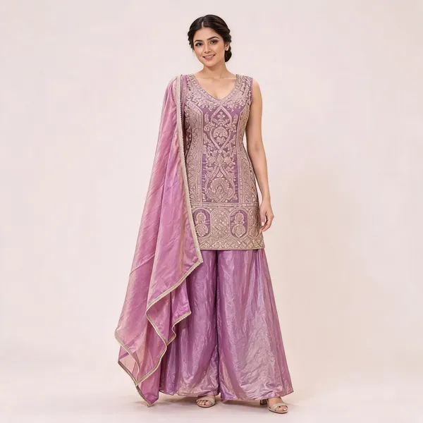 Lavender_Fendi_Kurta_Set_For_Women