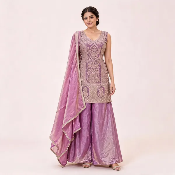 Lavender_Fendi_Kurta_Set_For_Women