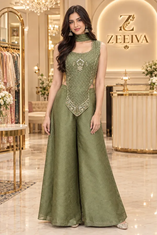 Olive_Green_Embroidered_Ethnic_Wear_Set_for_Women
