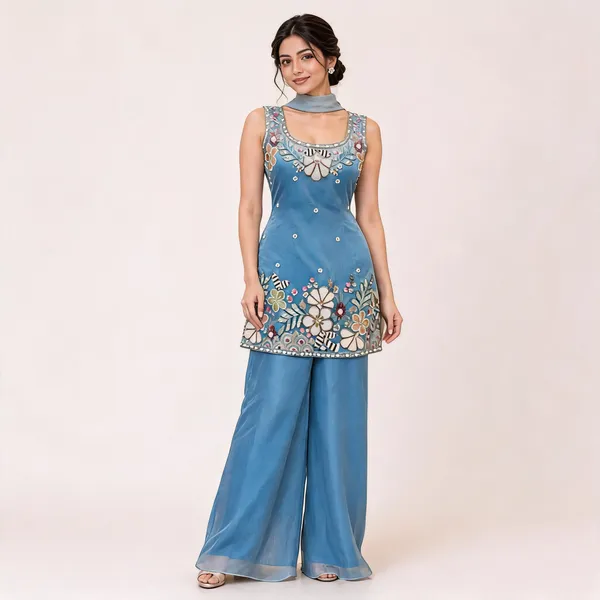 Blue_Gabana_Kurta_Palazzo_Set_For_Women