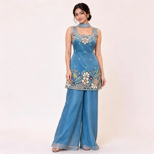 Blue_Gabana_Kurta_Palazzo_Set_For_Women