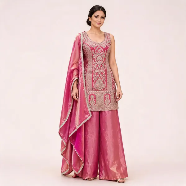 Pink_Fendi_Kurta_Set_For_Women
