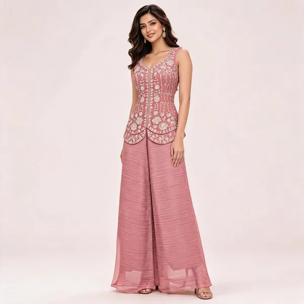 Pink_Salsa_Crush_Palazzo_Suit_Set_For_Women
