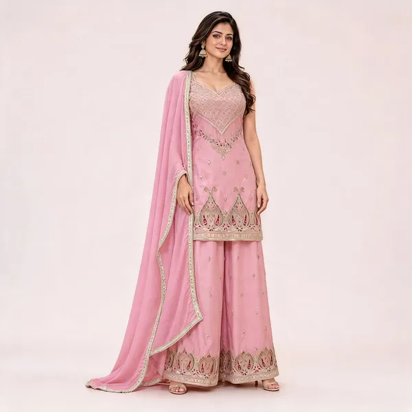 Pink_Chinon_Kurta_Set_For_Women