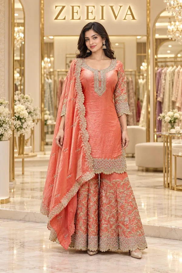Peach_Embroidered_Ethnic_Suit_Set_for_Women