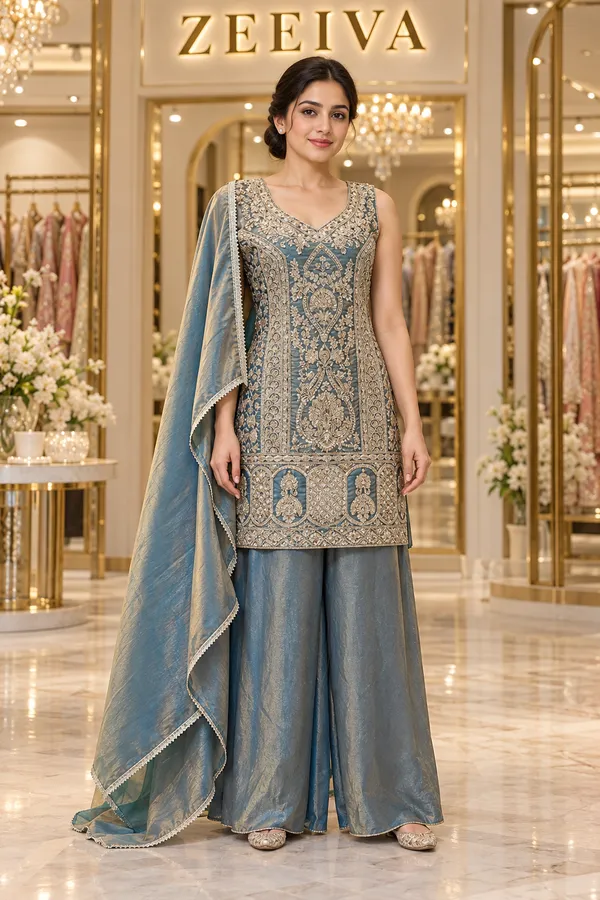Blue_Embroidered_Straight_Fit_Suit_Set_for_Women