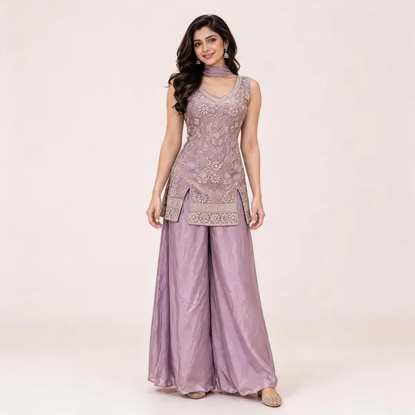 Lavender_Fendi_Kurta_Set_For_Women