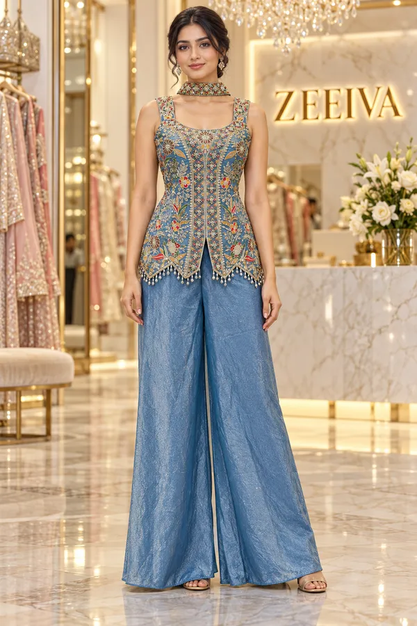 Blue_Embroidered_Peplum_Palazzo_Set_for_Women