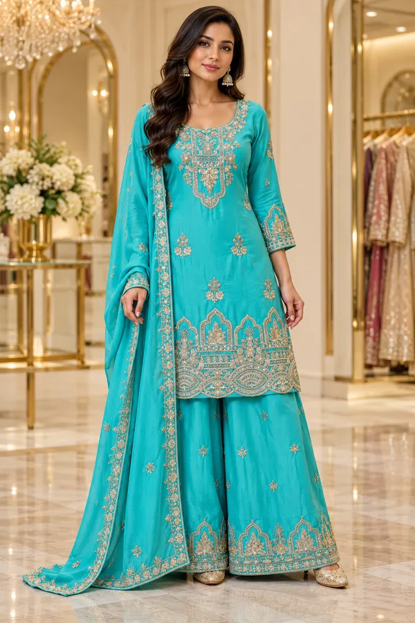 Turquoise_Embroidered_Ethnic_Suit_Set_for_Women