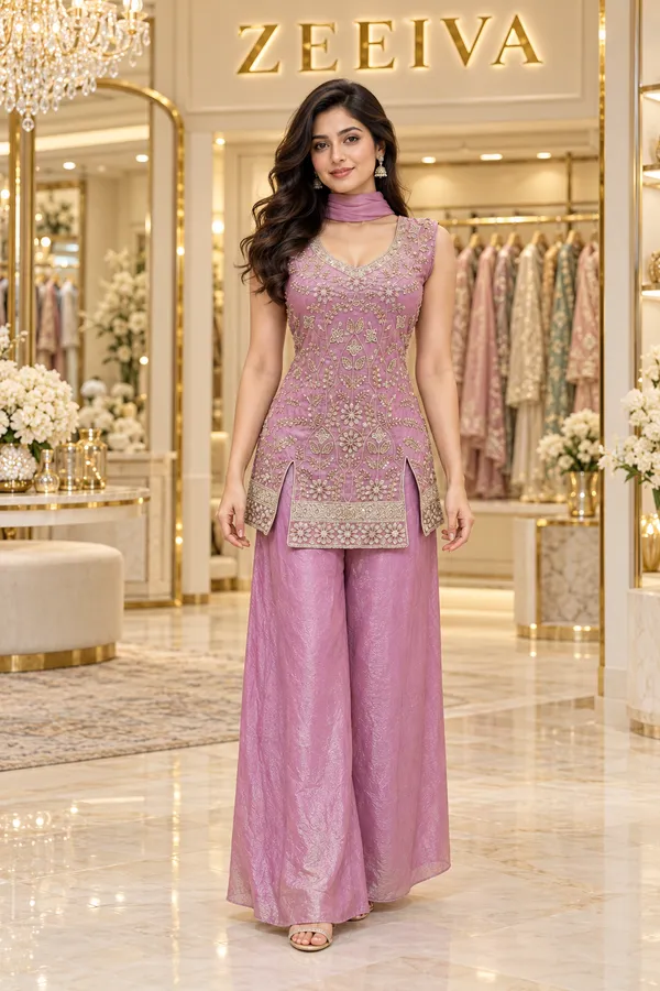 Pink_Embroidered_Kurta_Palazzo_Set_For_Women