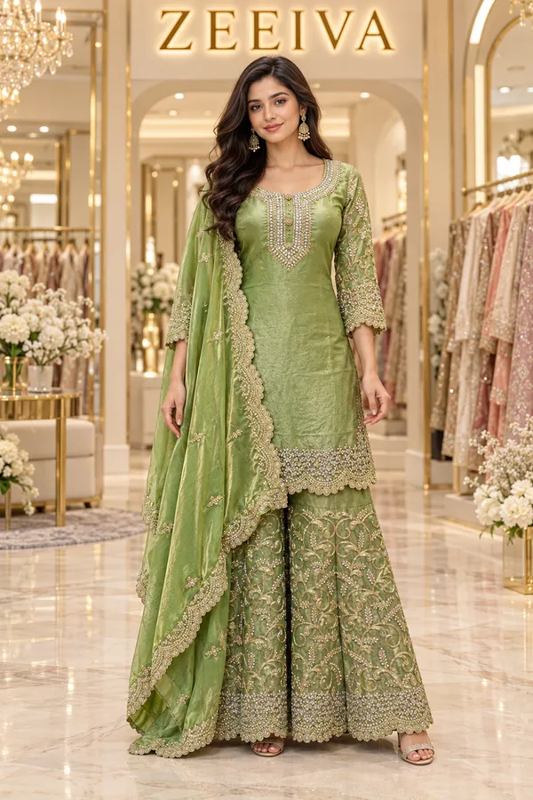 Green_Embroidered_Sharara_Suit_Set_for_Women
