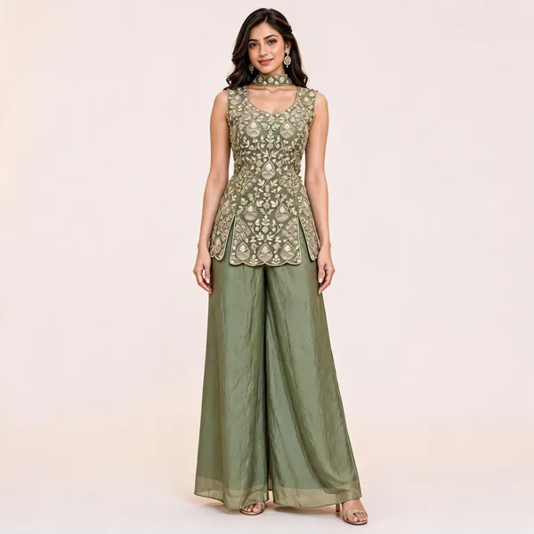 Olive_Green_N.C-Moss_Kurta_Set_For_Women