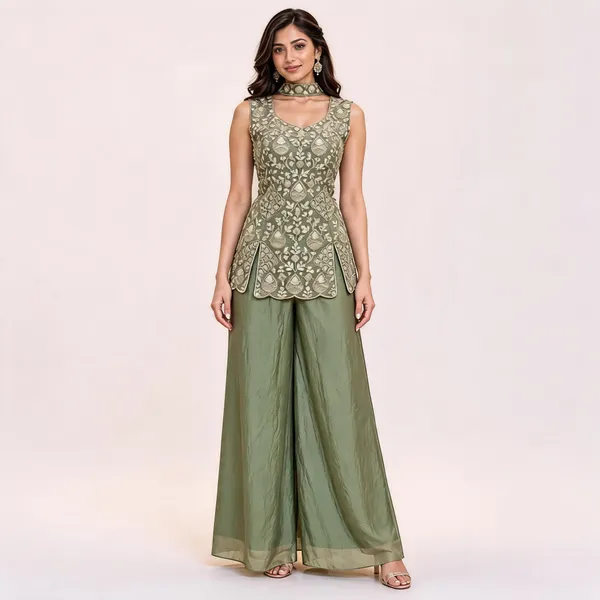 Olive_Green_N.C-Moss_Kurta_Set_For_Women