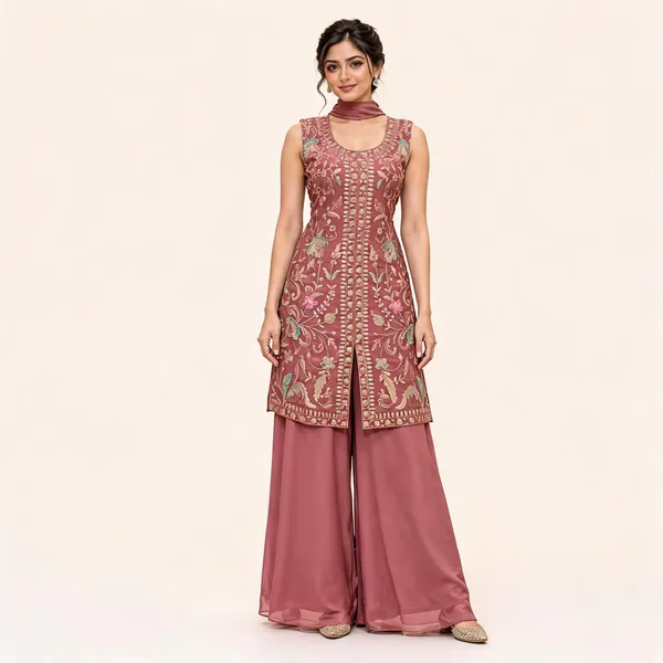 Mauve_Star_Georgette_Palazzo_Suit_Set_For_Women